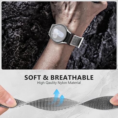Fabric Band for Samsung Galaxy Watch 7 Band 40mm 44mm,Soft Nylon Bands for Galaxy Watch 6 5 4 FE Band 40mm 44mm/Galaxy Watch 6/4 Classic 47mm 43mm 46mm 42mm/5 pro 45mm Men Women,No Gap Sport Strap Wristband in Kuwait