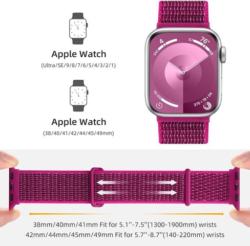 أحزمة رياضية من النايلون متوافقة مع أحزمة ساعة Apple للنساء 40 مم 44 مم 45 مم 38 مم 41 مم 42 مم 46 مم 49 مم للرجال، أشرطة مضفرة قابلة للتعديل لسلسلة iWatch 10/9/8/7/6/5/4/SE/Ultra (Dragon) in Saudi Arabia