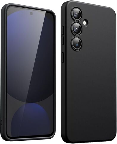 JETech Slim Fit Case for Samsung Galaxy S24 FE, Flexible Soft TPU Shockproof Thin Phone Cover with Matte Finish (Black) in Saudi Arabia