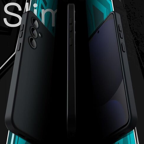 JETech Slim Fit Case for Samsung Galaxy S24 FE, Flexible Soft TPU Shockproof Thin Phone Cover with Matte Finish (Black) in Saudi Arabia