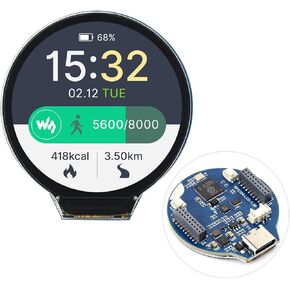 Waveshare RP2350 MCU Board, with 1.28inch Round LCD, Dual-core & Dual-Architecture Design, 240×240 Pixels, 65K Color, IPS Panel