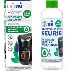 Keurig Compatible Descaling Solution. 1 Bottle of Keurig Descaler Solution. Keurig Descaling Kit Removes Limescale For Hotter Coffee. 2 Uses Descaler For Keurig Coffee Makers.