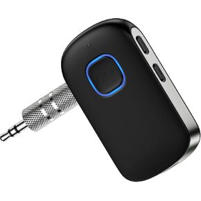 Bluetooth Receiver for Car for iPhone 16 Pro Max/16 Plus/16 Pro 15, 3.5mm AUX Bluetooth Car Adapter Portable, Wireless Audio Receiver for Home Stereo/Wired Headphones,Hands-Free Call,16H Battery Life