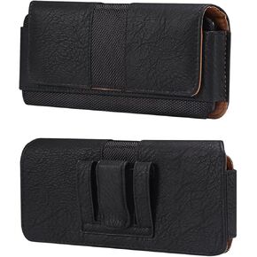 Cell Phone Belt Clip Holder Leather for Men Compatible with Samsung Galaxy Z Fold 6/Z Fold 5/Z Fold 4/Z Fold 3/Z Fold 2/Z Fold 5G, Cell Phone Waist Pack Leather Belt Loop Pouch Handbag Wallet Purse