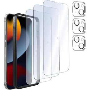 Sonix | 3 Pack Glass Screen Protector for iPhone 15 Pro Max + 3 Pack Camera Lens Protector | Case Friendly, Tempered Glass