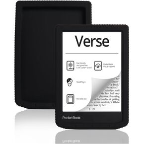 Protective case for e-Book Reader case Used for Pocketbook Verse PB634 Silicone Lightweight 6-inch Pocketbook Verse Pro PB629 Soft Tablet Back Cover Anti Drop (Black)