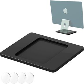 Acrylic Plate for 24 inch iMac M4 M3 M1 Stand Base, Flat Panel Base Widening Plate for iMac 24 inch 2024/2023/2021 for Added Stability (Clear White)