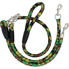 Tangle-Free Triple Dog Leash – Dual Dog Leash for Walking 3 Dogs – 360° Swivel – Comfortable Handle, Perfect for Small, Medium, and Large Dogs, 5 Feet (Digital Camo)