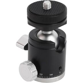 Tripod Ball Head, Camera Tripod Head Aluminum Alloy Lightweight with 1/4 Inch Screw for Phone Holder