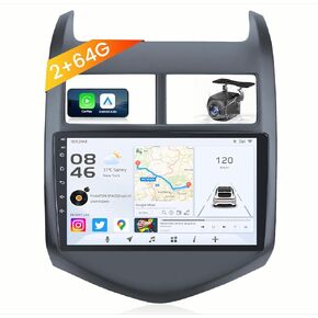 Car Radio Stereo for Aveo Sonic 2011 2012-2015 Carplay Andriod 1080P Backup Camera SWC Bluetooth 10.4 inch GPS FM 5G-WiFi 2+64G