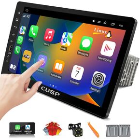 2024 New Linux System Car Stereo Radio GPS 10 Inch Touch Screen 1024 * 600 Pixels HD IPS Double Din Bluetooth FM AM with Car Play Android Auto for Phone,Rear Camera in Dash Kit Head Unit