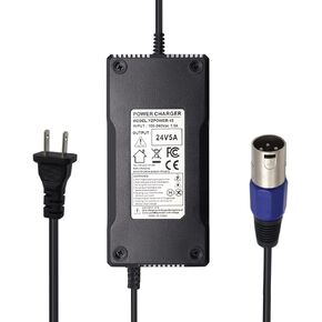 24V 5A Battery Charger for EA1065, S150 180 X-CEL, Jazzy 1107 614HD Smart Automatic