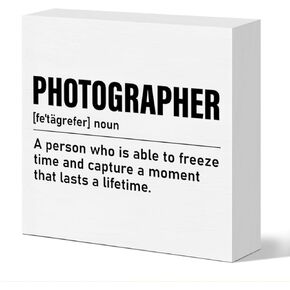 Photography Lovers Gifts for Men Women, Photographer Thank You Gift Photography Camera Lovers Christmas Birthday Gift Photography Office Desk Decor Wooden Sign, a Person Can Freeze Time