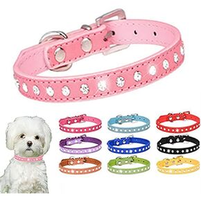 Blue Dog Collars for Medium Dogs,Bling Diamond Girl Puppy Collar Crystal Jeweled Dazzling Sparkling Female Rhinestone Cat Collar for XXS Xs Small Medium Large Breed Pet Kitten,M