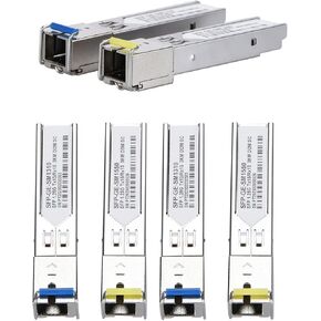 6 Pack 3KM SC Connector SFP Module, 1.25G Single-Mode Fiber SC Simplex Connector 1000BASE BiDi 1310nm/1550nm 3km SFP Transceiver Module