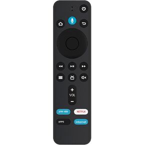 جهاز التحكم عن بعد الصوتي البديل من Allimity متوافق مع Amazon TV Sticks LY73PR S3L46N E9L29Y K2R2TE، Amazon TV Cubes EX69VW A78V3N، وAmazon TV LDC9WZ مع تطبيقات PrimeVideo Netflix وتطبيقات الإنترنت