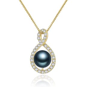 Black Pearl Necklaces Gifts for Wife Freshwater Pearl Necklace Wedding Birthday Gifts - Mom Girlfriend Her Mothers Day Gifts for Women