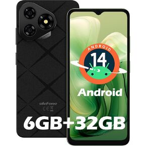 Ulefone Note 19 Unlocked Cell Phone, Android 14 Go Smartphone, Octa-core, 3+3+32GB(512GB Expanded), 6.56" HD+, 8MP+5MP, 5000mAh, Global 4G LTE, 3-Card Slot/Face Unlock/GPS - Black