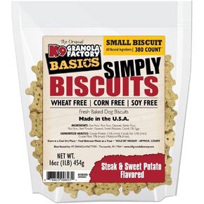 K9 Granola Factory Simply Biscuits With Steak And Sweet Potato, Small 16 Ounces
