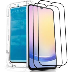 MONASAY Glass Screen Protector [2 Pack] Fit for Samsung Galaxy A15 6.5 inch[Easy Installation] HD Tempered Screen Film with Frame Full Coverage Case Friendly
