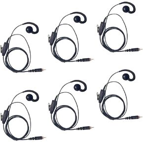 6 Pcs CLP1010e Earpiece CLP1080e Earpieces C-swivel Radio Headset with Mic for Motorola CLP 1010e 1080e CLP1040e CLP1083e CLP107e CLPe107 CLP446e CLPe446 CLPe Plus Lock Ring Ear Piece (6 Packs)