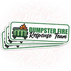 (3 Pcs) Dumpster Fire Response Team Sticker, 3" Funny Dumpster Fire Meme Sticker This is Fine Waterproof Vinyl Sticker for Laptop, Water Bottle, Tumbler, Accessory Hard Hat Gifts for Her Him 3 Inches