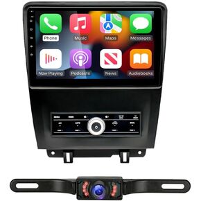 10.1 “Android 13 Car Stereo Radio for Ford Mustang 2010 2011 2012 2013 2014 Touch Double Din Car Radio Stereo Car with Wireless Carplay/Android Auto GPS Navigation BT WiFi Camera [2+ 32G] (Manual AC)