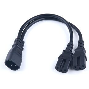 UPS Server Y Splitter C14 to 2 x C15 Power Extension Cable,30cm