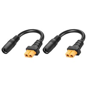 GINTOOYUN 2 PCS XT60 to 8mm Adapter Cable DC8020 to XT60 Power Cable 14AWG DC8mmx2.0mm Female to XT60 Male Power Cord for Solar Panel, Portable Charging Station,etc (XT60 Famale to 8020 Famale)