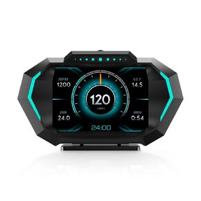 شاشة عرض رأس obd2 للسيارة، عداد السرعة obd2 ونظام تحديد المواقع العالمي، عداد السرعة الرقمي hud، نظام مزدوج، عداد السرعة الرقمي mph لشاشة عرض رؤوس السيارة مع مقياس ميل السيارة، عداد دورة في الدقيقة، درجة حرارة الماء، فولت، عدد الكيلومترات، إنذار السرعة ال