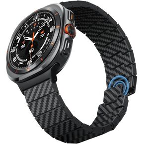 pitaka Carbon Fiber Watch Band for Galaxy Watch Ultra 47mm, Ultra Light Galaxy Watch bands, Adjustable Length, Magnetic Clasp
