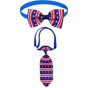 Independence Day Dog Bowtie Collar Pet American Flag Neck Ties Dog Cat Bow Ties JPN08 (A)