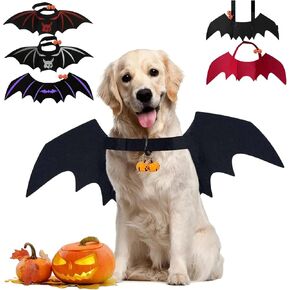 Cat Clothing Halloween Dog Clothing Pet Clothing Bat Wings Bell Style Chest Strap (Black Wing+Bell, L-Code) in Saudi Arabia