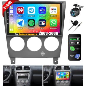 2+64G Android 13 Car Stereo for Subaru Impreza 2003-2006 with Wireless CarPlay Android Auto, 9“ IPS Touchscreen Radio with WiFi GPS Mirror Link FM RDS Bluetooth SWC EQ + Backup Camera in Kuwait
