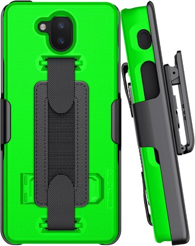 Case Compatible with Sonim XP10 (XP9900), Shell Case and Belt Clip Holster Combo with Handstrap, Kickstand and Screen Protector (Lime Green) in Saudi Arabia