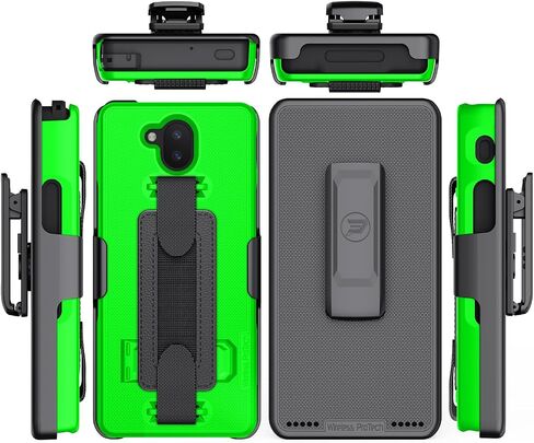 Case Compatible with Sonim XP10 (XP9900), Shell Case and Belt Clip Holster Combo with Handstrap, Kickstand and Screen Protector (Lime Green) in Saudi Arabia
