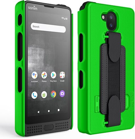 Case Compatible with Sonim XP10 (XP9900), Shell Case and Belt Clip Holster Combo with Handstrap, Kickstand and Screen Protector (Lime Green) in Saudi Arabia