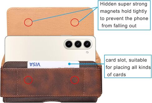 حامل مشبك حزام للهاتف الخلوي من الجلد للرجال متوافق مع Samsung Galaxy Z Fold 6/Z Fold 5/Z Fold 4/Z Fold 3/Z Fold 2/Z Fold 5G، حزمة خصر للهاتف الخلوي من الجلد وحقيبة يد وحقيبة يد ومحفظة in Kuwait