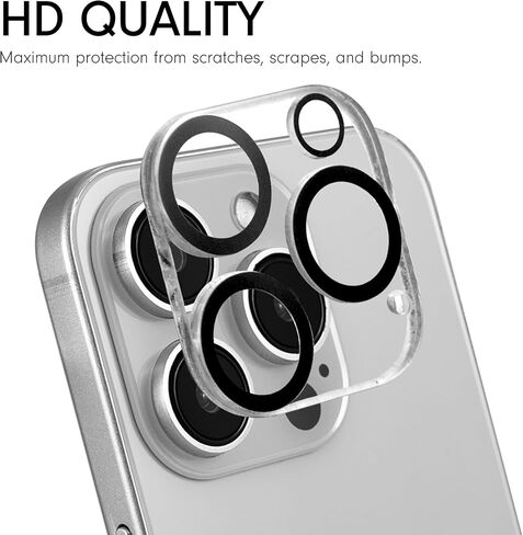 Sonix | 3 Pack Glass Screen Protector for iPhone 15 Pro Max + 3 Pack Camera Lens Protector | Case Friendly, Tempered Glass in Saudi Arabia