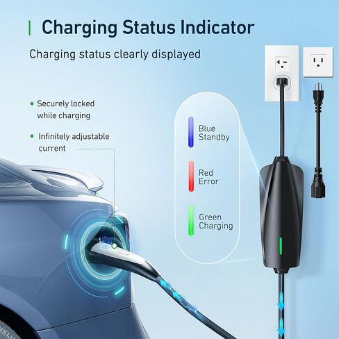 شاحن تسلا المستوى 2 شاحن EV لـ Tesla 240V 7.6kW 32Amp WiFi/APP موصل للهاتف المحمول NEMA 14-50 قابس 20 قدم سلك تمديد متوافق مع جميع موديلات Tesla 3/Y/X/S in Kuwait