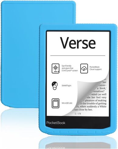 Protective case for e-Book Reader case Used for Pocketbook Verse PB634 Silicone Lightweight 6-inch Pocketbook Verse Pro PB629 Soft Tablet Back Cover Anti Drop (Black) in Kuwait