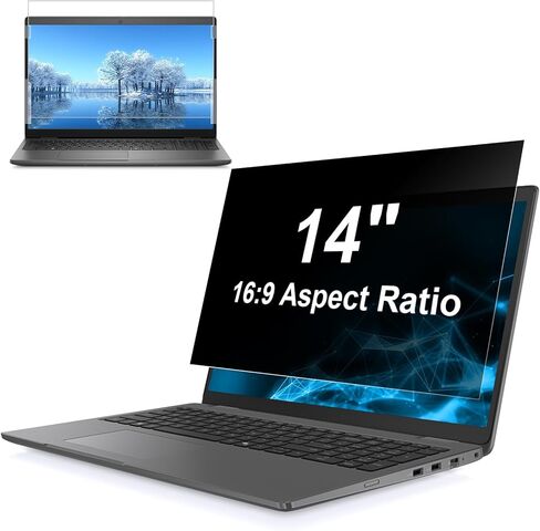 فلتر شاشة خصوصية للكمبيوتر المحمول مقاس 14 بوصة 16:9 - درع خصوصية شاشة الكمبيوتر، شاشة خصوصية مضادة للضوء الأزرق، واقي مضاد للوهج in Kuwait