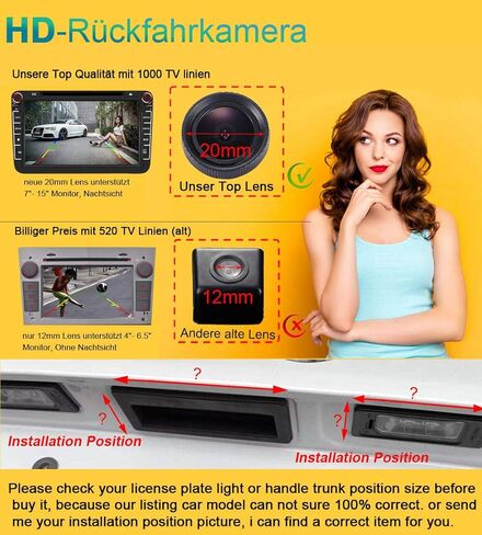 Parking Camera Waterproof Night Vision HD Reversing Camera Replacement for Hyundai I30 Veloster i20 i10 Solaris/Hyundai Genesis Coupe/Kia Soul kia ceed/Kia Picanto/Kia Niro/Rohens Coupe Tiburon/Kia in Saudi Arabia