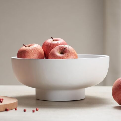 Large Wood Fruit Bowl for Kitchen Counter (12 Inch Diameter) Pedestal Bowl, Fruit Bowls, Decorative Bowls in Saudi Arabia