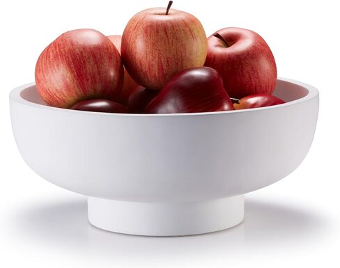Large Wood Fruit Bowl for Kitchen Counter (12 Inch Diameter) Pedestal Bowl, Fruit Bowls, Decorative Bowls in Saudi Arabia