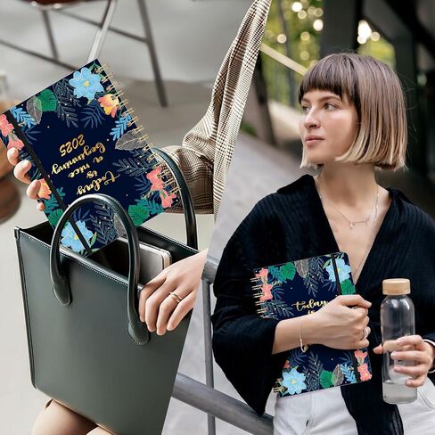 2025 Planner - A5 Planner 2025 Week to View, January 2025 - December 2025, 2025 Planner with 12 Monthly Tabs, Hardcover, Elastic Closure, Monthly & Weekly View for Work, Study, Romantic Blue Snow in Saudi Arabia