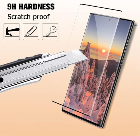 [عبوتان + عبوتان] واقي شاشة Galaxy S23 Ultra، زجاج مقوى مقاوم للخدش 9H، دعم بصمات الأصابع بالموجات فوق الصوتية، لهاتف Samsung Galaxy S23 Ultra 5G 6.8 بوصة واقي شاشة زجاجي in Kuwait