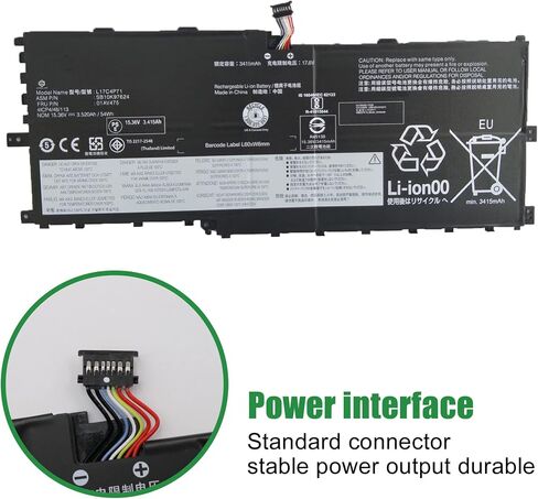 01AV475 L17C4P71 SB10K97624 Laptop Battery Replacement for Lenovo ThinkPad X1 Yoga 3rd Gen 2018 Series L17M4P71 SB10K97623 01AV474 L17M4P73 SB10K97638 01AV499 02DL003 15.36V 54Wh 3520mAh in Saudi Arabia