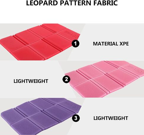 GANAZONO 8 قطع وسادة إسفنجية قابلة للطي، حصيرة قابلة للطي، وسادة مقعد للتخييم، وسادة تخييم، حصيرة تخييم، وسادة مقاومة للماء، وسادة Xpe، بطانية للنزهة، وسادة للنزهة in Kuwait