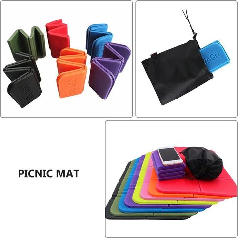 GANAZONO 8 قطع وسادة إسفنجية قابلة للطي، حصيرة قابلة للطي، وسادة مقعد للتخييم، وسادة تخييم، حصيرة تخييم، وسادة مقاومة للماء، وسادة Xpe، بطانية للنزهة، وسادة للنزهة in Kuwait